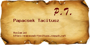 Papacsek Tacitusz névjegykártya
